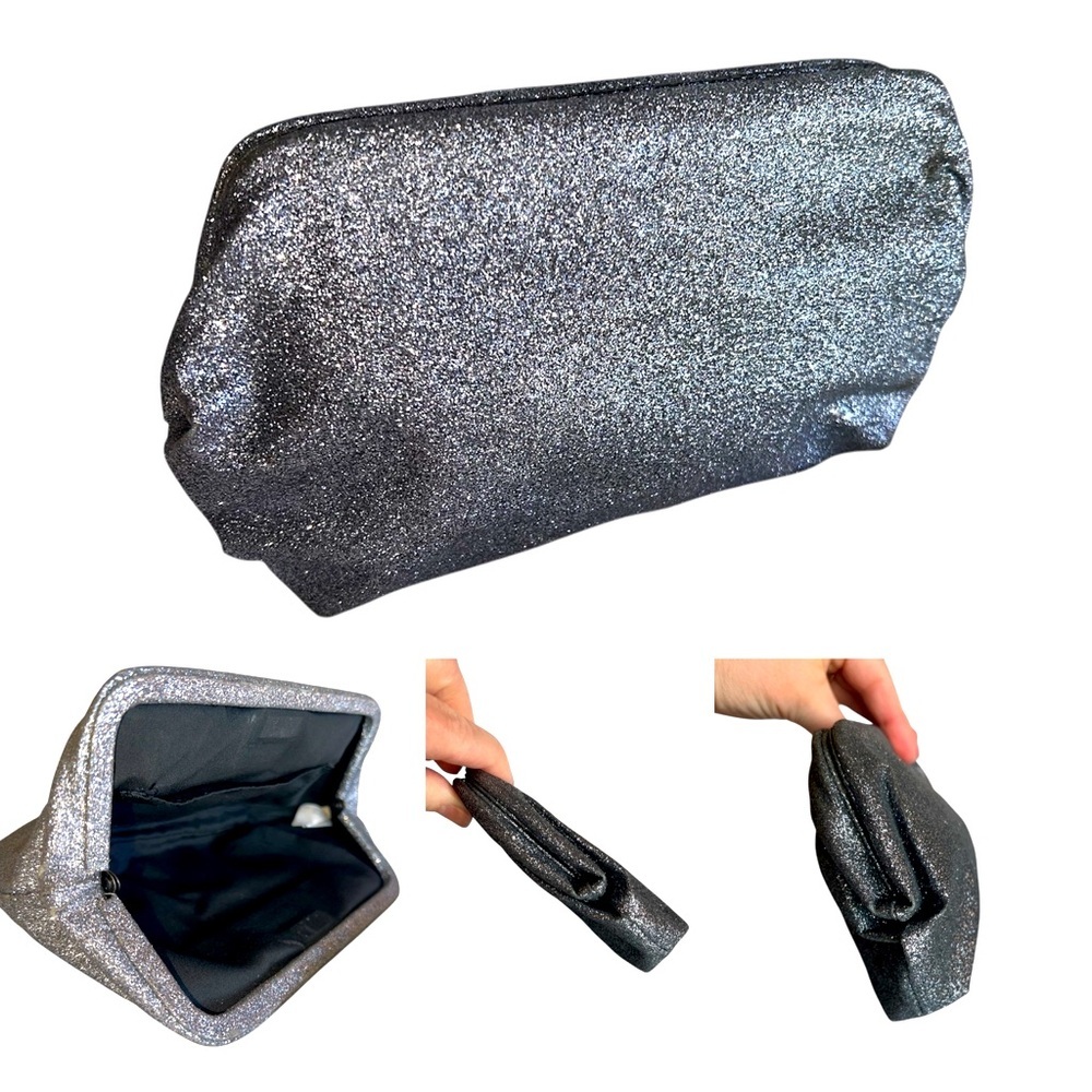 Silver clutch to make evening a little glam!